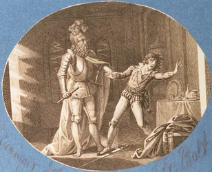 Don Giovanni y la estatua del Comendador que ha cobrado vida, Acto II escena iv, de 